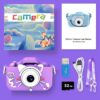 Goopow Kids Camera Toys for 3-8 Year Old Girls,Children Digital Video Camcorder Camera with Cartoon Soft Silicone Cover, Best Chritmas Birthday Festival Gift for Kids - 32G SD Card Included - Image 2