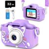 Goopow Kids Camera Toys for 3-8 Year Old Girls,Children Digital Video Camcorder Camera with Cartoon Soft Silicone Cover, Best Chritmas Birthday Festival Gift for Kids - 32G SD Card Included