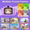 Goopow Kids Camera Toys for 3-8 Year Old Girls,Children Digital Video Camcorder Camera with Cartoon Soft Silicone Cover, Best Chritmas Birthday Festival Gift for Kids - 32G SD Card Included - Image 7